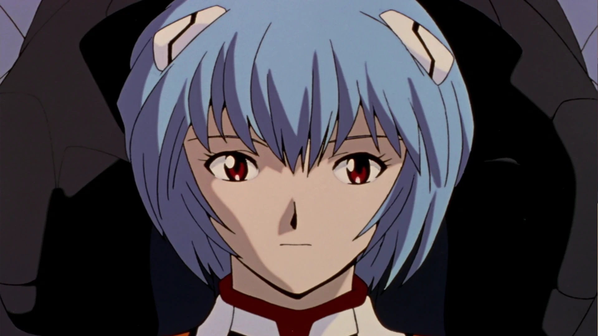 Rei Ayanami from Evangelion with her classic emotionless expression, representing the Kuudere archetype.