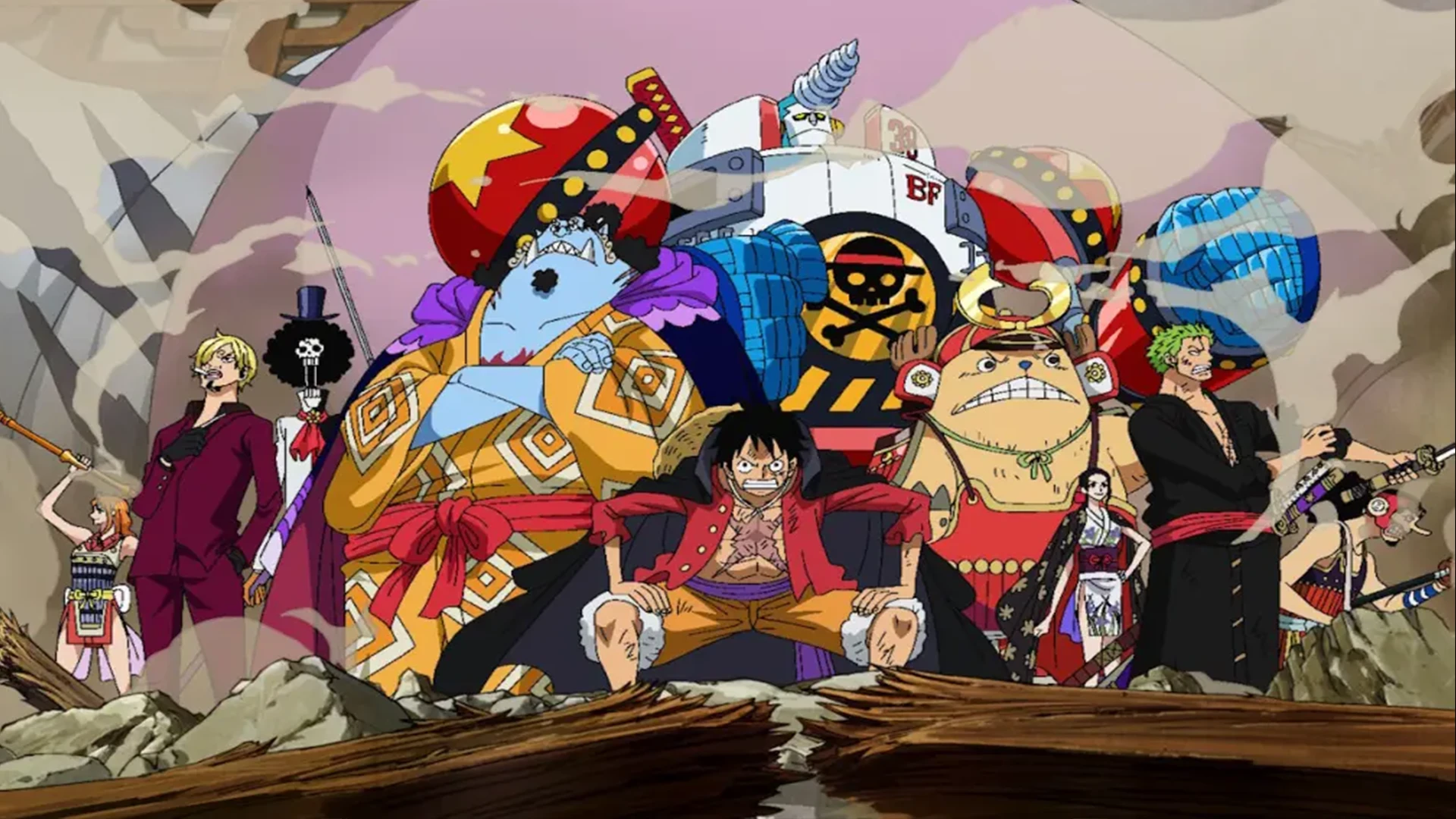 The Straw Hat Pirates posing together.