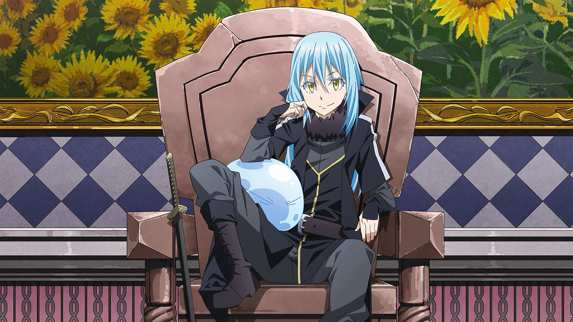 Rimuru Tempest from Slime in his powerful form, looking confident.