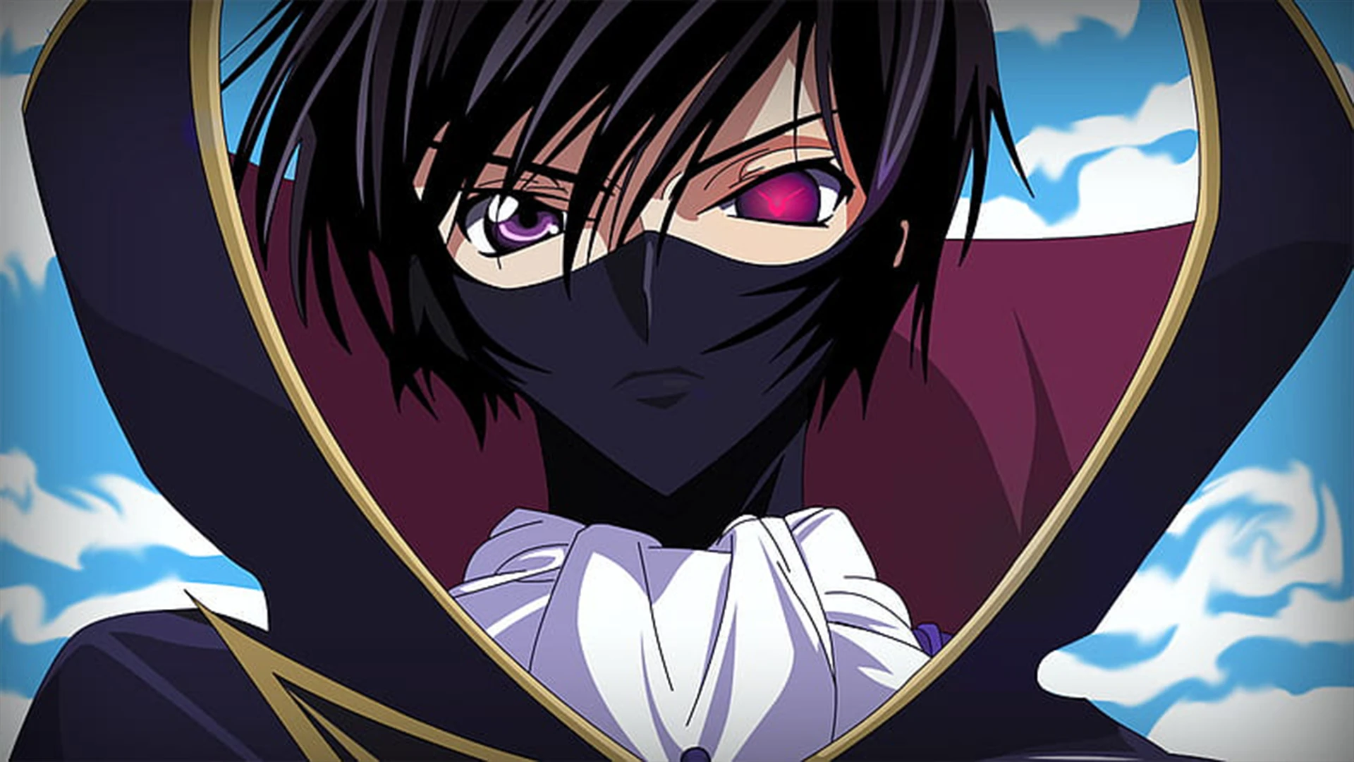 Lelouch in his iconic Zero costume, commanding the Black Knights.